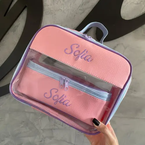 Kit Maleta m + Necessaire / Estojo com Transparência