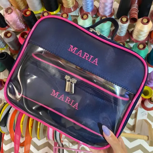 Kit Maleta m + Necessaire / Estojo com Transparência