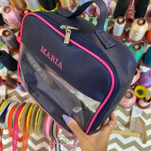 Kit Maleta m + Necessaire / Estojo com Transparência