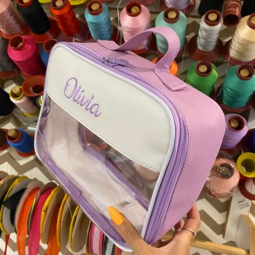 Kit Maleta m + Necessaire / Estojo com Transparência