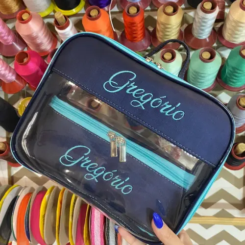Kit Maleta m + Necessaire / Estojo com Transparência