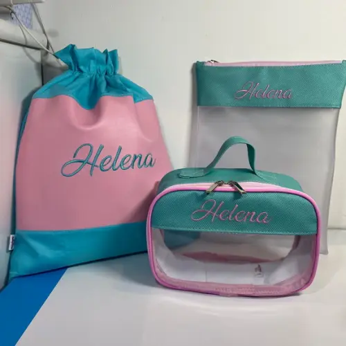 Kit Organizador Maleta + Saco Roupas + Saquinho Translúcido