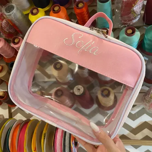 Maleta m + Necessaire / Estojo com Transparência
