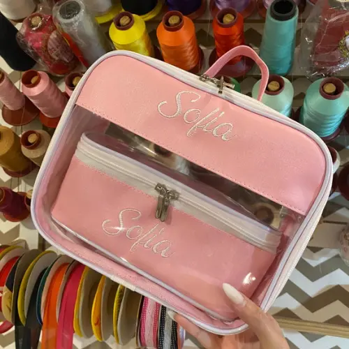 Maleta m + Necessaire / Estojo com Transparência