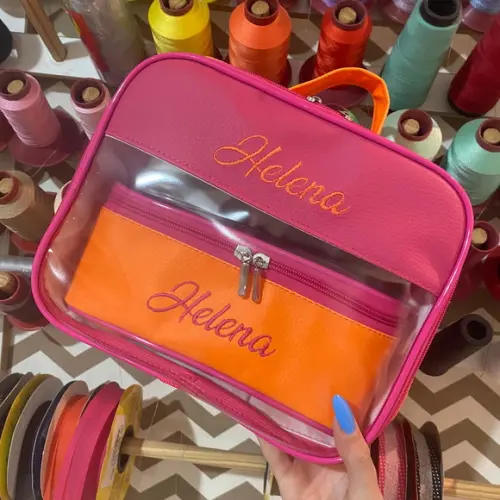 Maleta m + Necessaire / Estojo com Transparência
