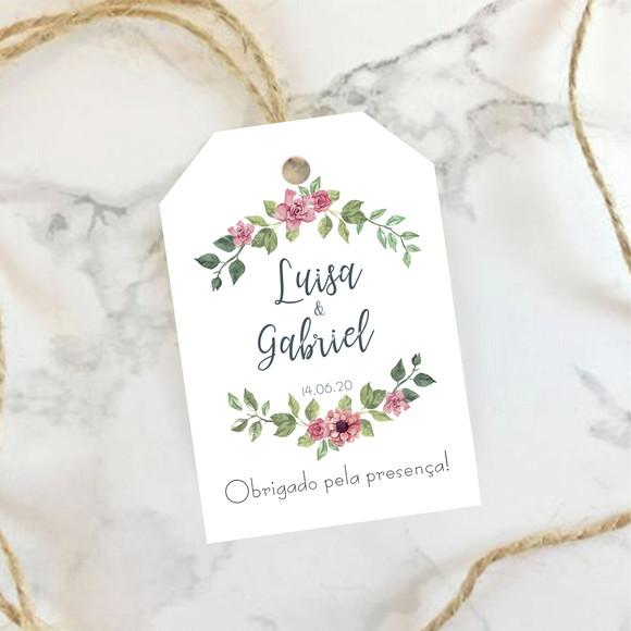 (RECOMENDADO) Tag de agradecimento para Casamento Floral