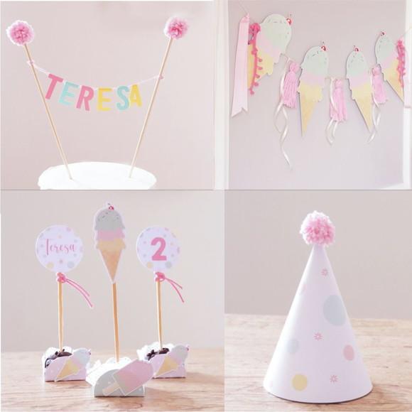 [recomendado] Kit Festa Infantil Sorvete - 64 Itens