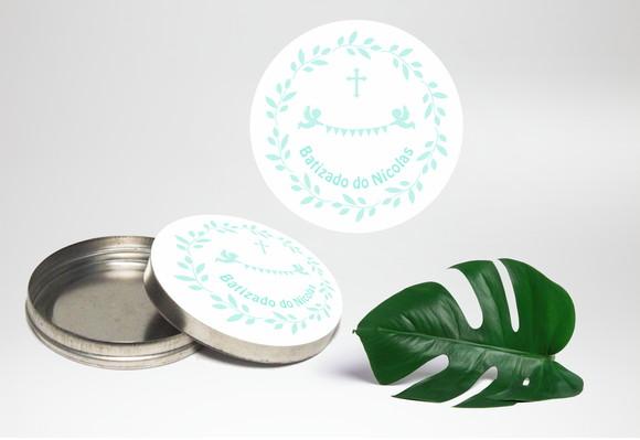 Adesivo de latinha mint to be para Batizado