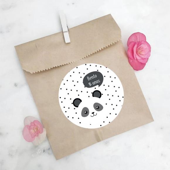 Adesivo de Panda para Lembrancinha