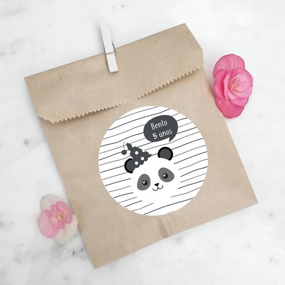 Adesivo de Panda para Lembrancinha
