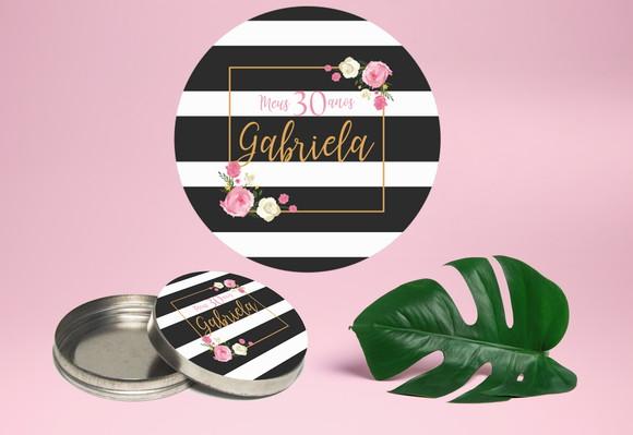Adesivo para latinha mint to be aniversário floral