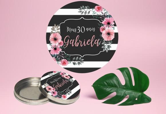 Adesivo para latinha mint to be aniversário floral