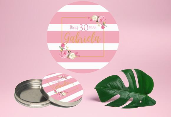 Adesivo para latinha mint to be aniversário floral listrado