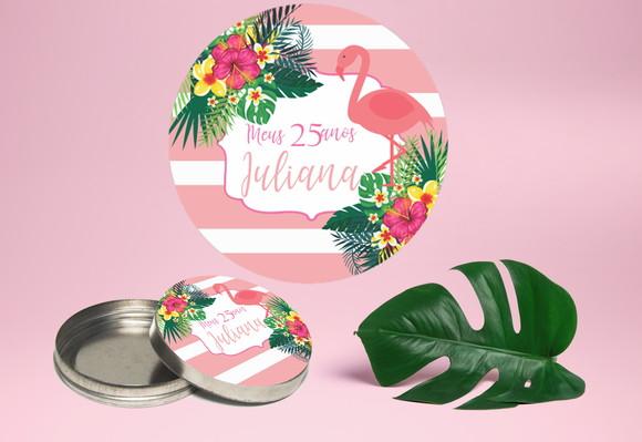 Adesivo para latinha mint to be flamingo
