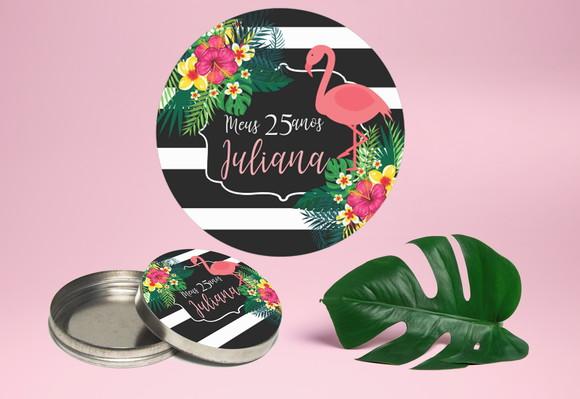 Adesivo para latinha mint to be flamingo