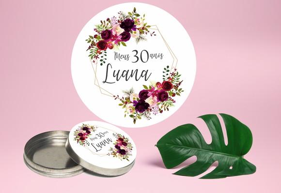 Adesivo para Latinha Mint To Be Floral Marsala