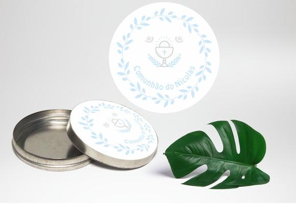 Adesivo Para Latinha Mint To Be Primeira Comunhão