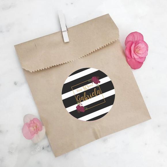 Adesivo para lembrancinha de aniversário floral