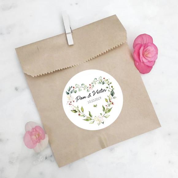 Adesivo para Lembrancinha de Casamento Floral