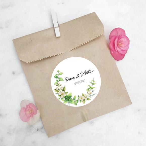 Adesivo para Lembrancinha de Casamento Floral