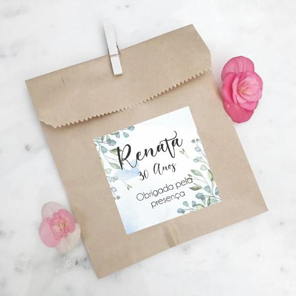 Adesivo para Lembrancinha Folhagem Floral