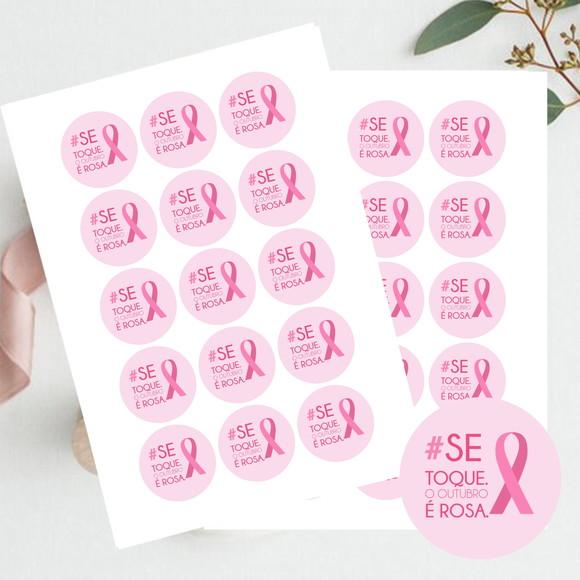 Adesivo para lembrancinha Outubro Rosa
