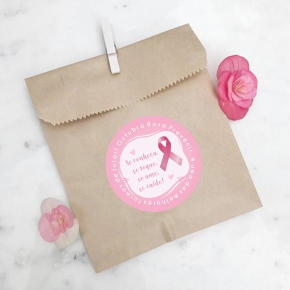 Adesivo para lembrancinha Outubro Rosa