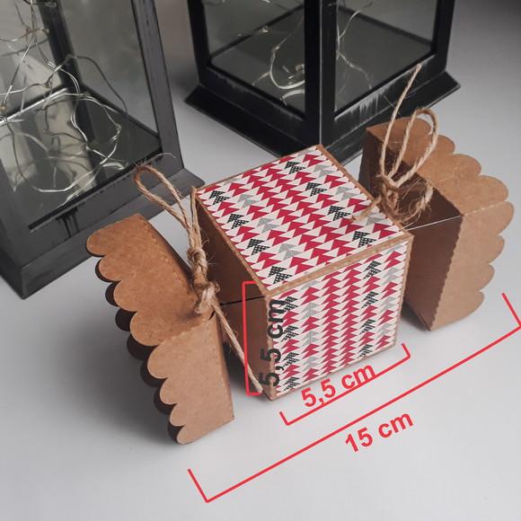 Caixa Bala Papel Kraft para Lembrancinha de Natal