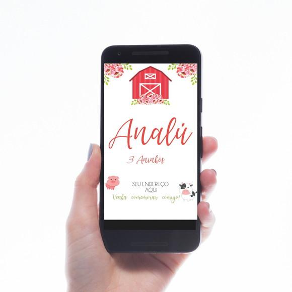 CONVITE DIGITAL FAZENDINHA MENINA PARA WHATSAPP
