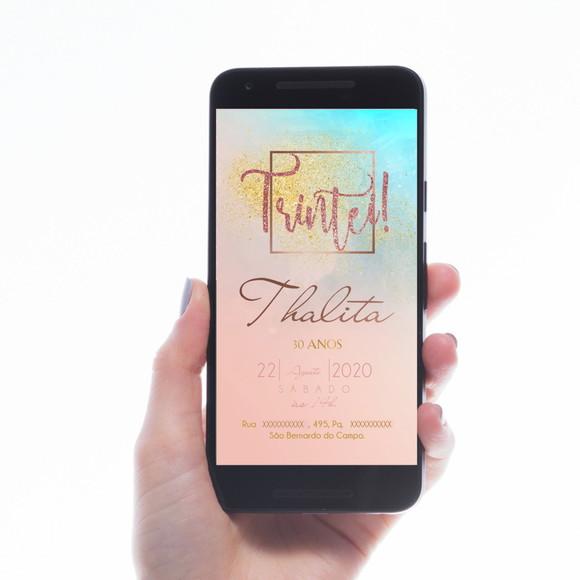 Convite Digital Rosé Gold