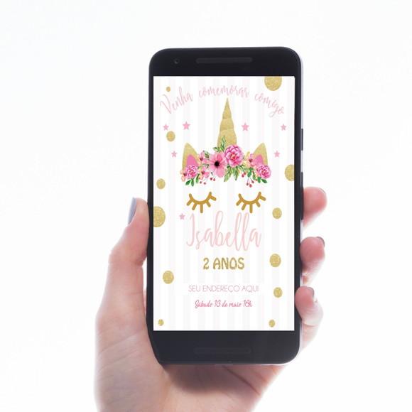 CONVITE DIGITAL UNICÓRNIO PARA WHATSAPP