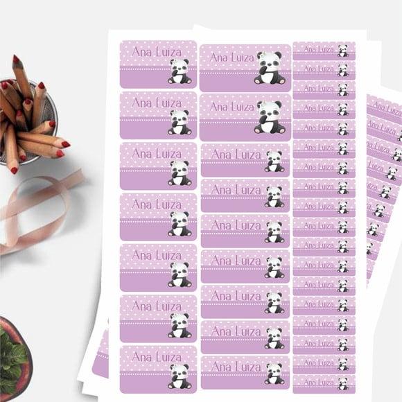 Etiquetas para Material Escolar Panda