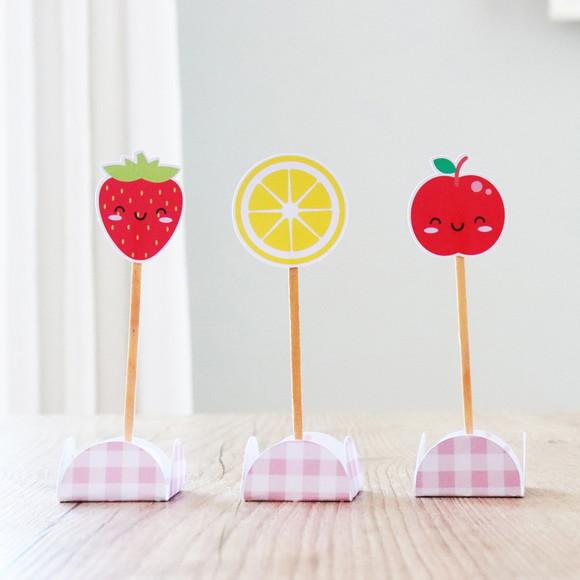 Forminha e Topper de docinho frutinhas