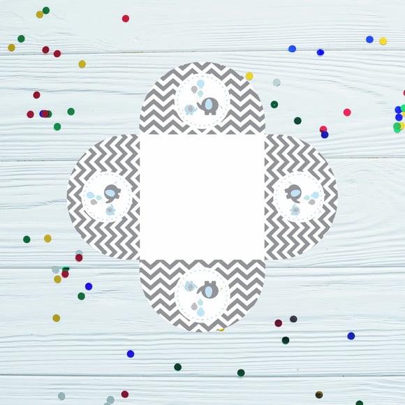 Forminha para Doce Ancora elefantinho chevron azul