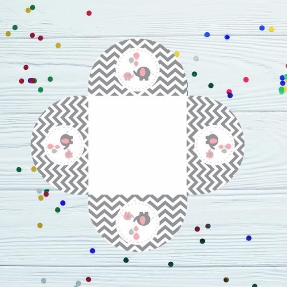 Forminha para Doce Ancora elefantinho chevron rosa