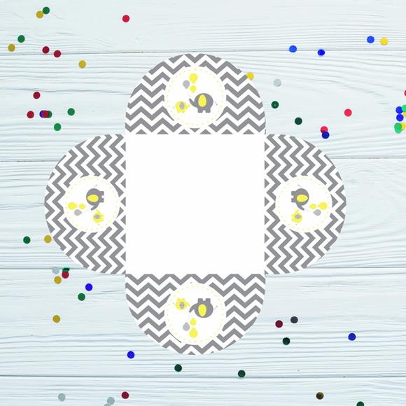 Forminha para Doce Ancora elefantinho chevron amarelo