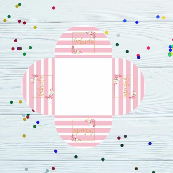 Forminha para Doces floral com listras