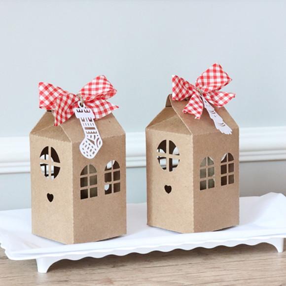 Kit com 10 Caixas Milk para Lembrancinha de Natal