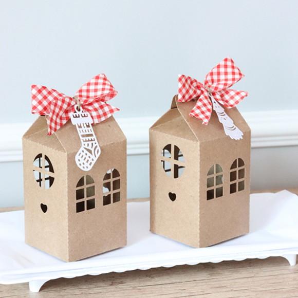 Kit com 10 Caixas Milk para Lembrancinha de Natal