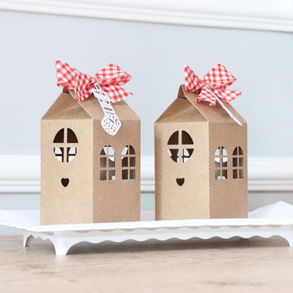 Kit com 10 Caixas Milk para Lembrancinha de Natal