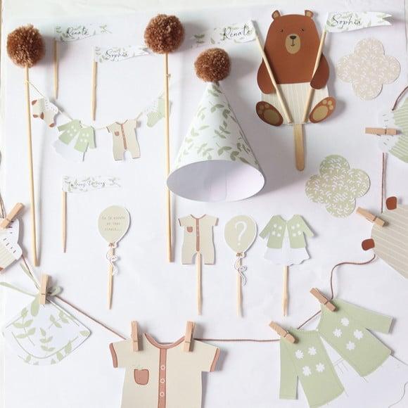 Kit Festa - Chá Revelação - Ursinho - Minimalista