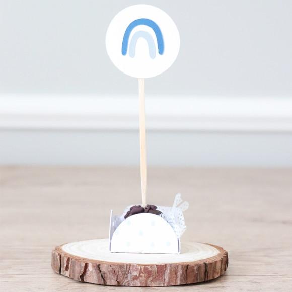 Kit Mesversário - Arco-ìris Boho Chic Azul Marinho