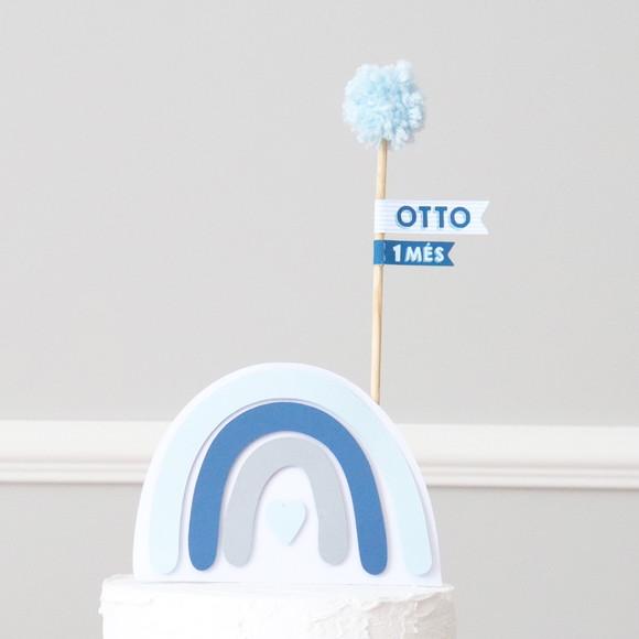 Kit Mesversário - Arco-ìris Boho Chic Azul Marinho