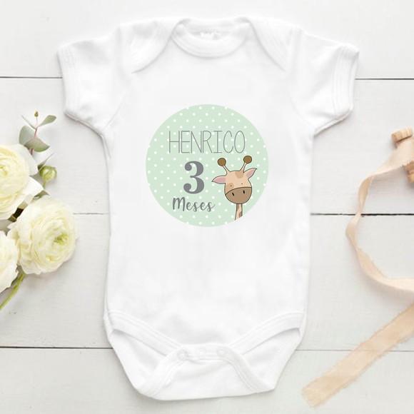 Kit mesversário 12 adesivos para body Animais