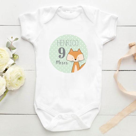 Kit mesversário 12 adesivos para body Animais