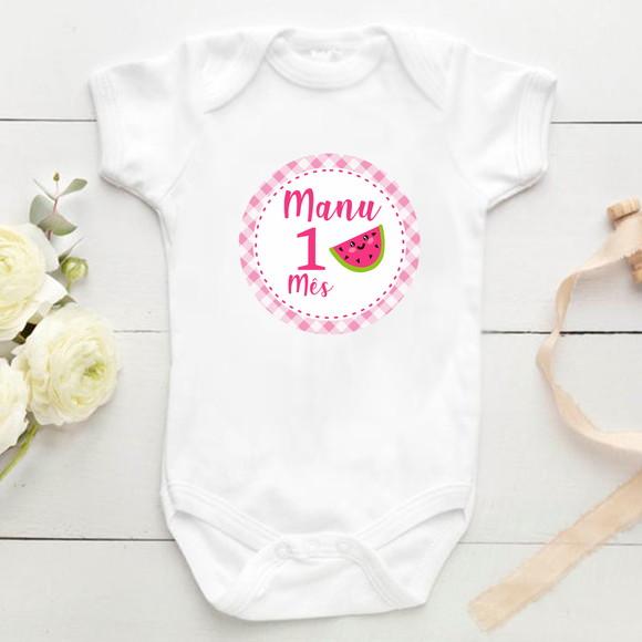 Kit mesversário 12 adesivos para body Frutas