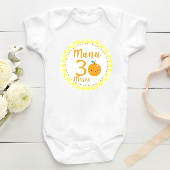 Kit mesversário 12 adesivos para body Frutas