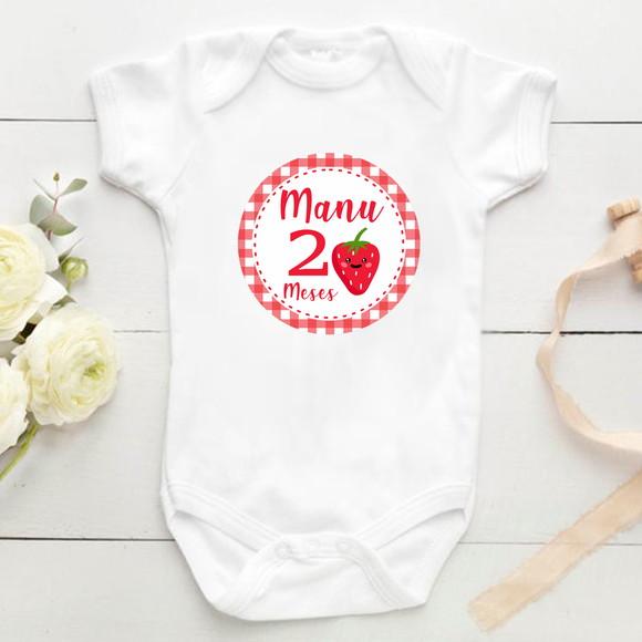 Kit mesversário 12 adesivos para body Frutas