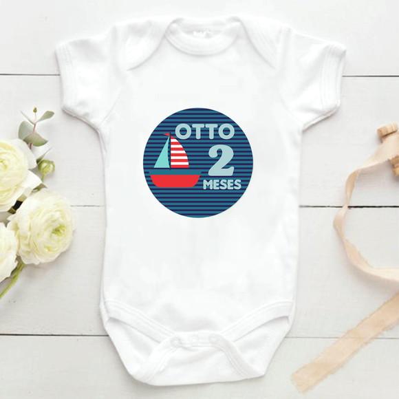 Kit mesversário 12 adesivos para body Náutico Marinheiro