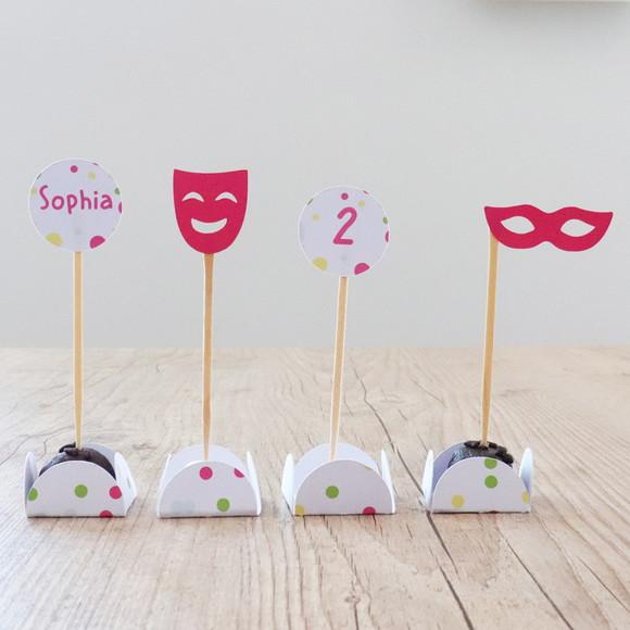 Kit Topper com Forminha de Doce Carnaval